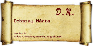 Dobszay Márta névjegykártya
