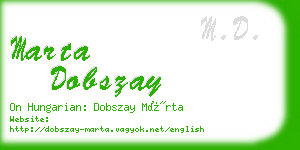 marta dobszay business card